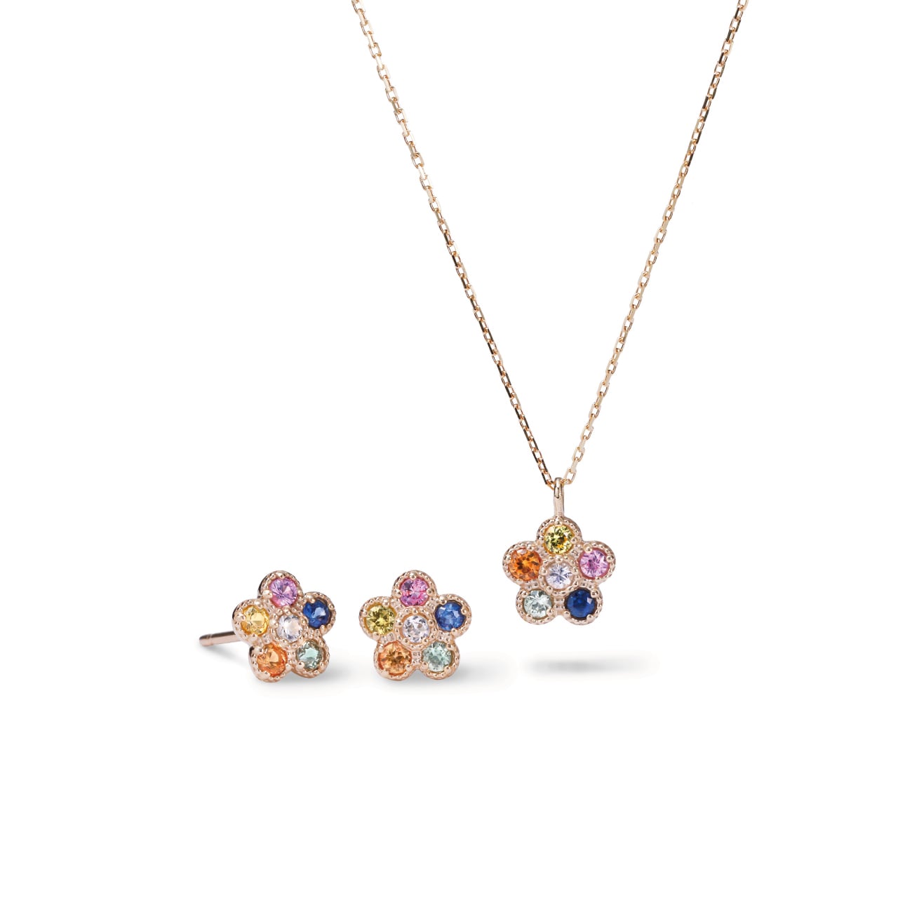 『 虹 花 /ニジハナ 』ネックレス,ピアス-1