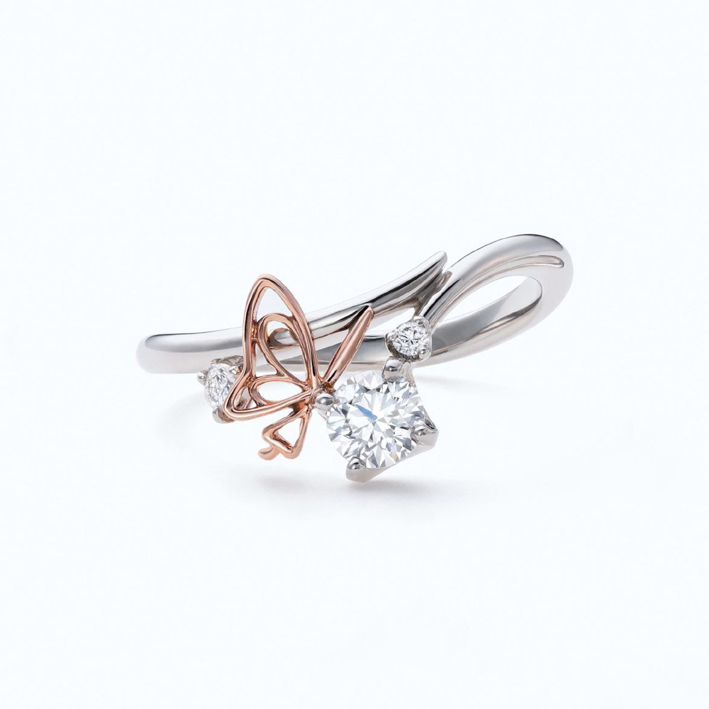 蝶のゆびわ 婚約指輪・エンゲージリング｜ヤマジジュエリー