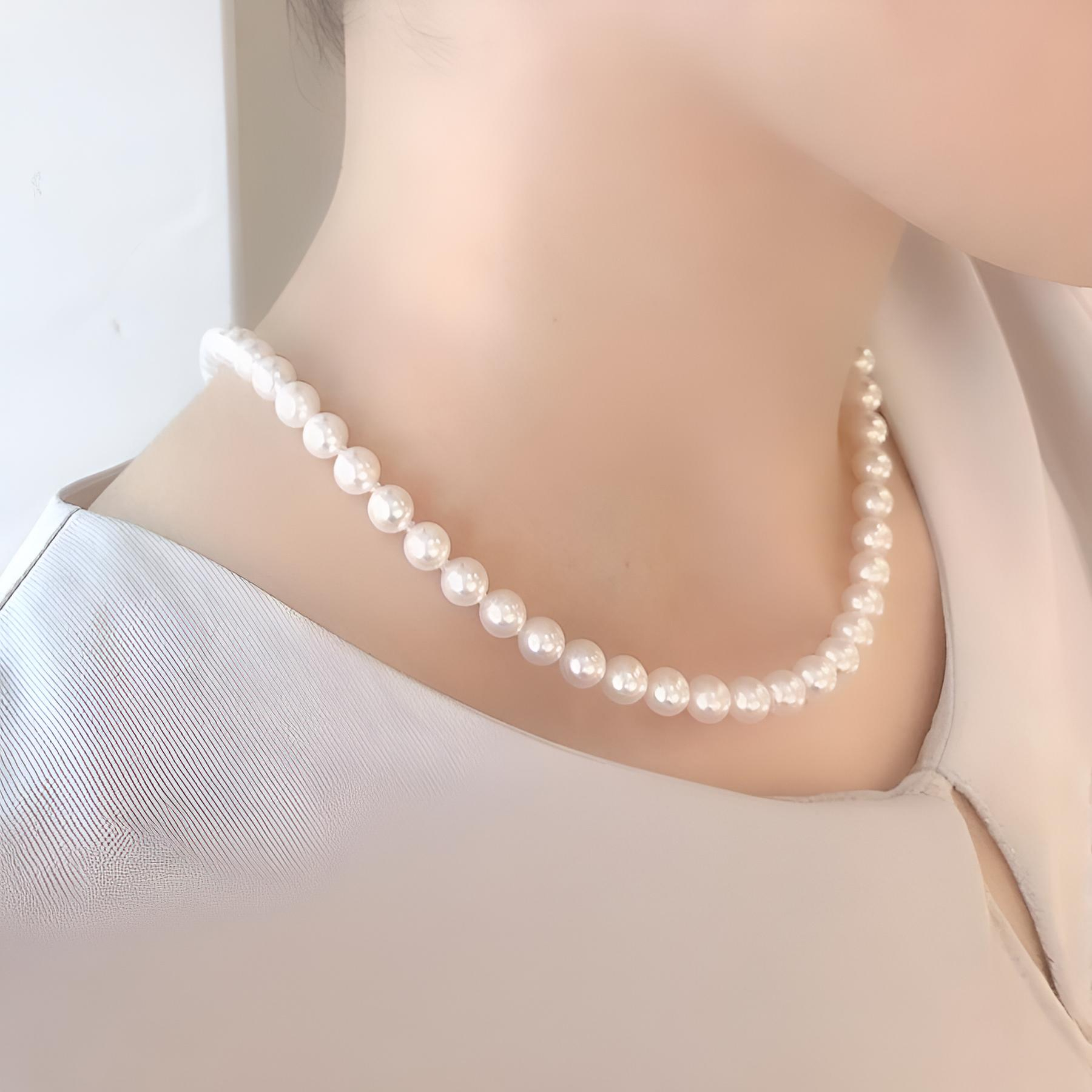 あこや真珠ネックレス+ピアスセット【Sサイズ】-3 あこや真珠ネックレス+ピアスセット【Sサイズ】-3