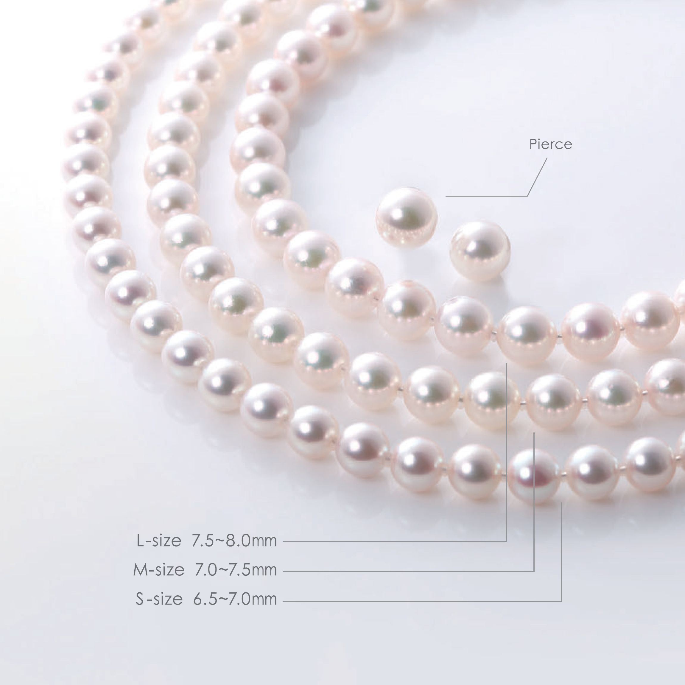 あこや真珠ネックレス+ピアスセット【Mサイズ】-9 あこや真珠ネックレス+ピアスセット【Mサイズ】-9