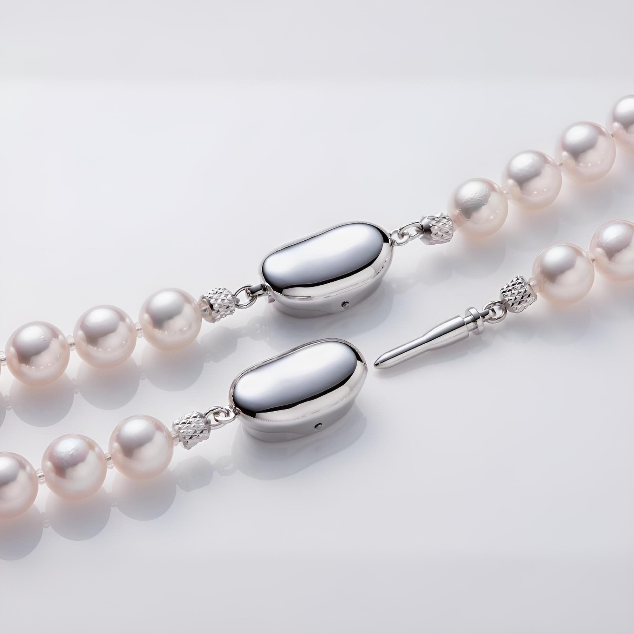 あこや真珠ネックレス+ピアスセット【Lサイズ】-6 あこや真珠ネックレス+ピアスセット【Lサイズ】-6