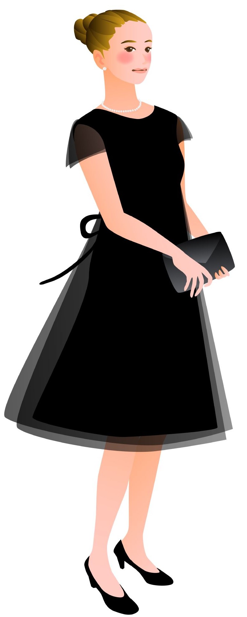 真珠のネックレスを身につけた女性 真珠のネックレスを身につけた女性