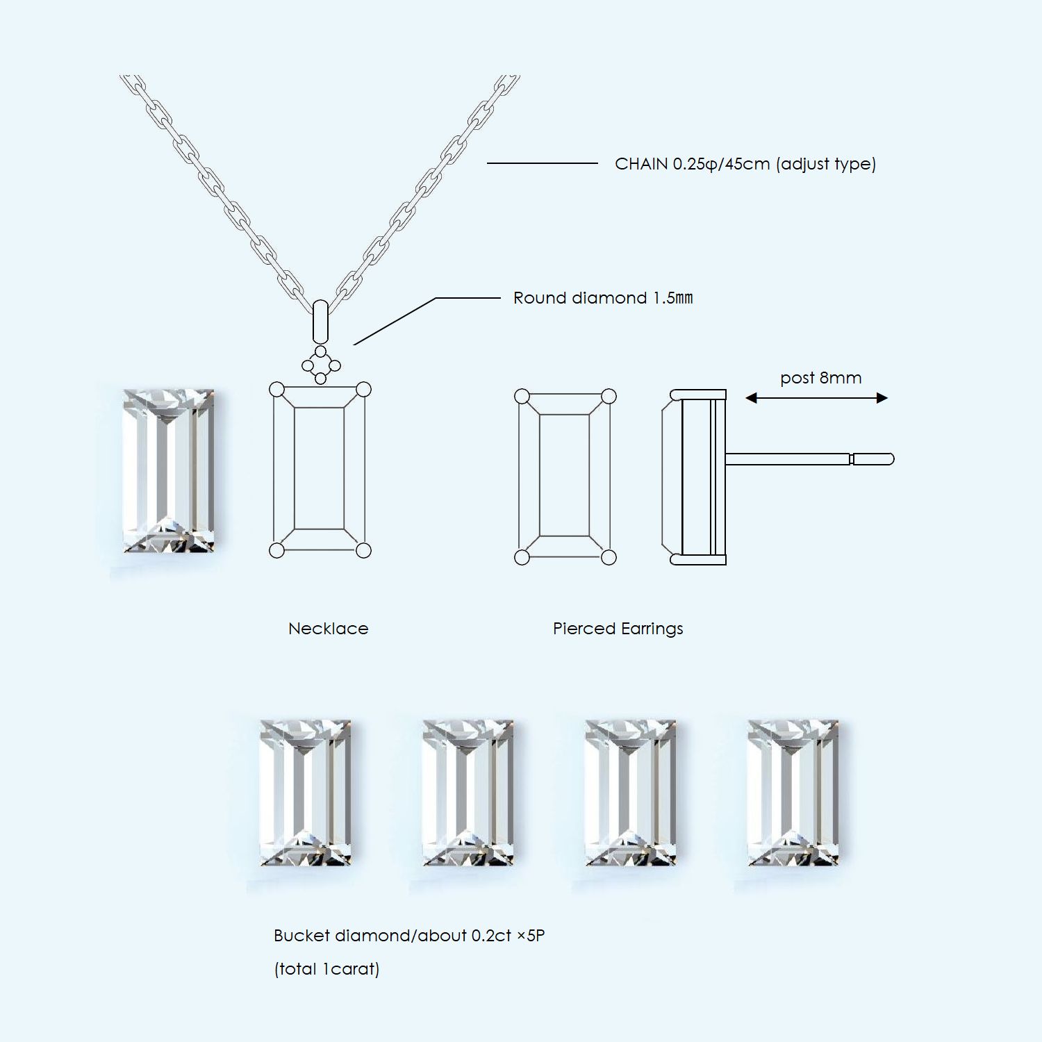 おばあ様の指輪をネックレスとピアスに-After-4 おばあ様の指輪をネックレスとピアスに-After-4
